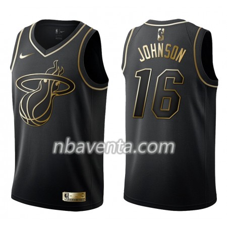 Camiseta Hombre Miami Heat James Johnson 16 Nike Negro Golden Edition Swingman Camiseta Hombre Miami Heat James Johnson 16 Nike Negro Golden Edition Swingman